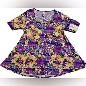 LuLaRoe Colorful Floral Patterned Perfect T Top